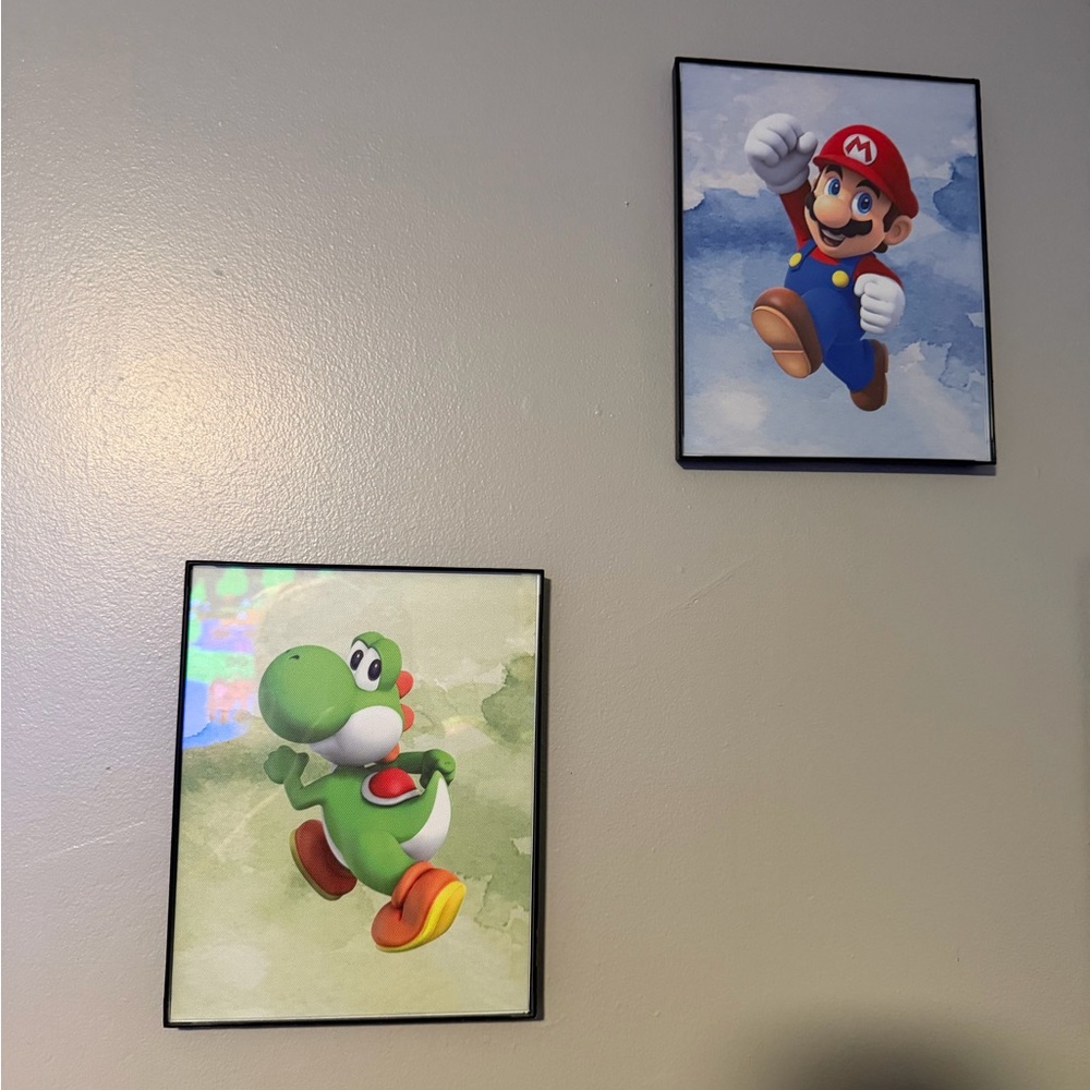 Mario Characters Framed Canvas 8x10